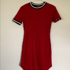 Red mini dress